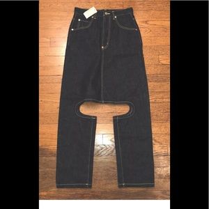 Yen Jeans Small Skirt Pant Legs Crotch Bondage